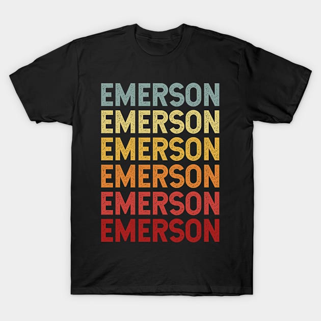 Emerson Name Vintage Retro Gift Named Emerson T-Shirt by CoolDesignsDz